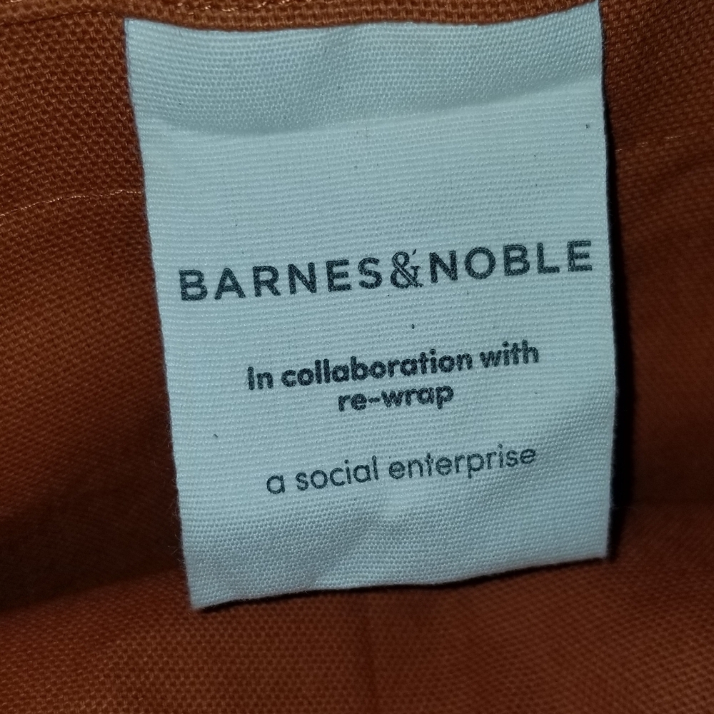 Warm Barnes And Noble Sunset Brown Cotton Canvas Bag - Picture 3 of 5